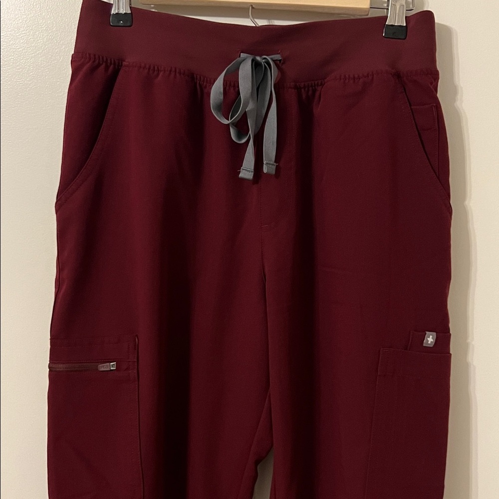 Figs Yola Scrub Pants Burgundy Medium